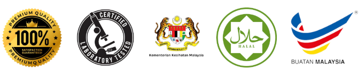 Premium Quality, Lab Tested, KKM, Halal, Buatan Malaysia